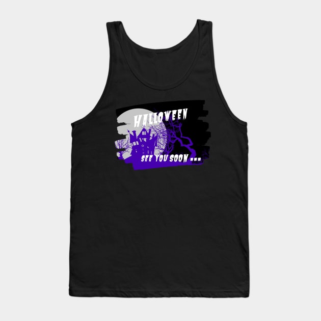 Purple church. Halloween is comming in rectangular frame Tank Top by PopArtyParty